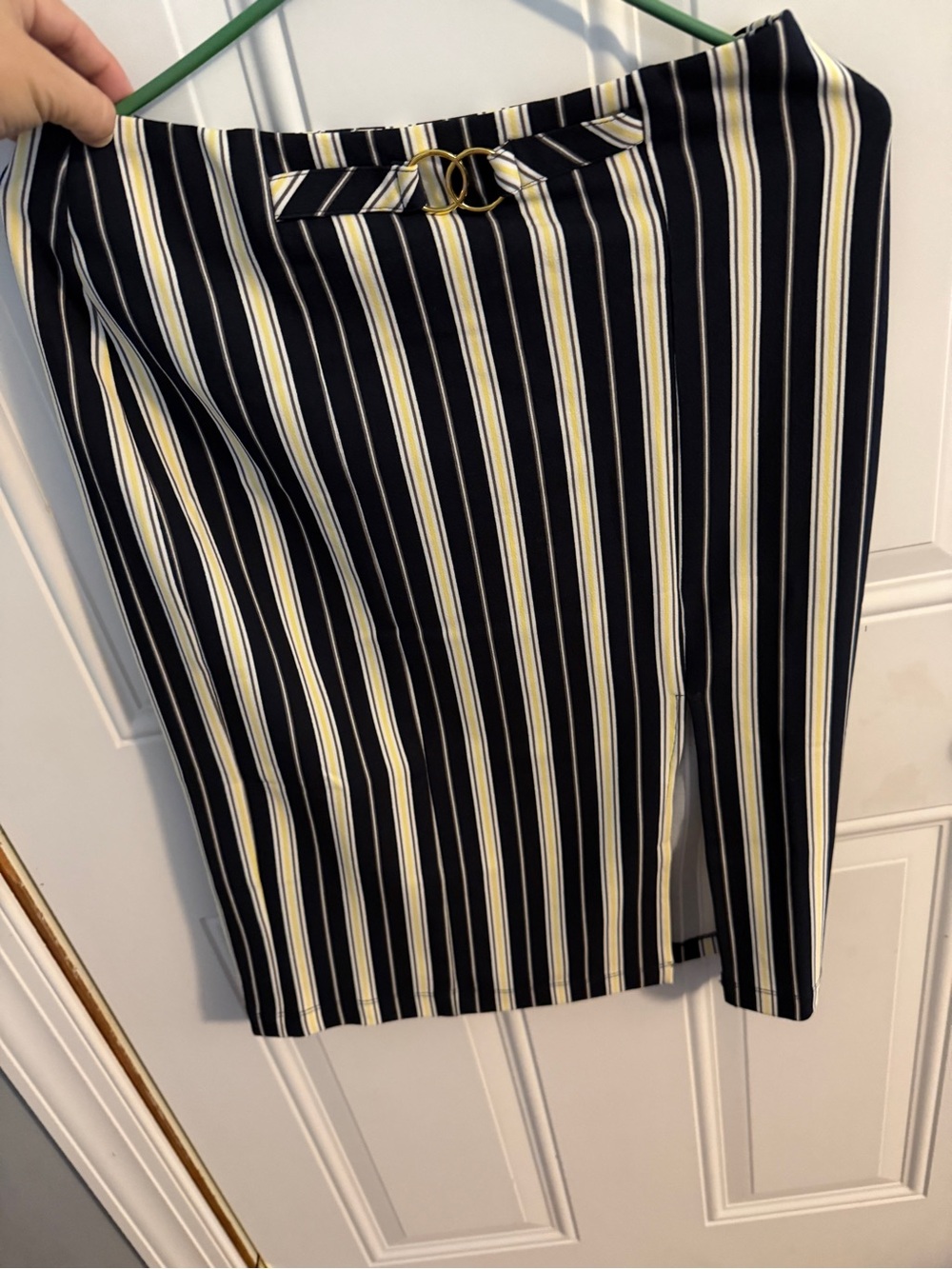 Black and yellow Striped Pencil Skirt